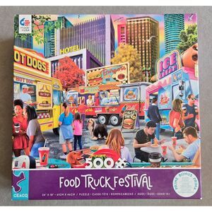 Ceaco Food Truck Festival 500 pc P.D. Moreno 2022 Complete City Dogs Preowned